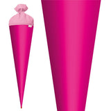 Roth Schultüte-Rohling/Basteltüte, pink, 70cm, rund, Rot(h)-Spitze, mit Filzverschluss