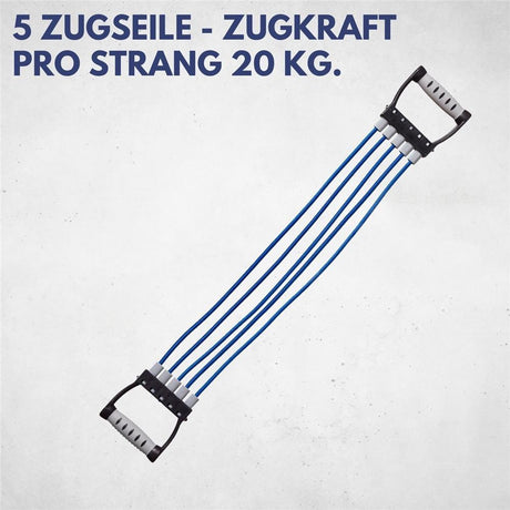 Best Sporting Expander Fitness 20 kg Widerstandsbänder 5 Zugseile blau