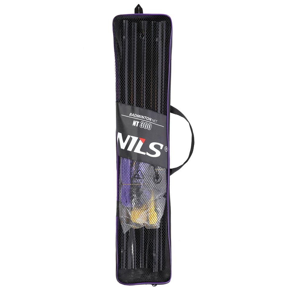NILS Badmintonnetz 6,2 m mit Metallstangen, Freizeitnetz Outdoor Garten Camping