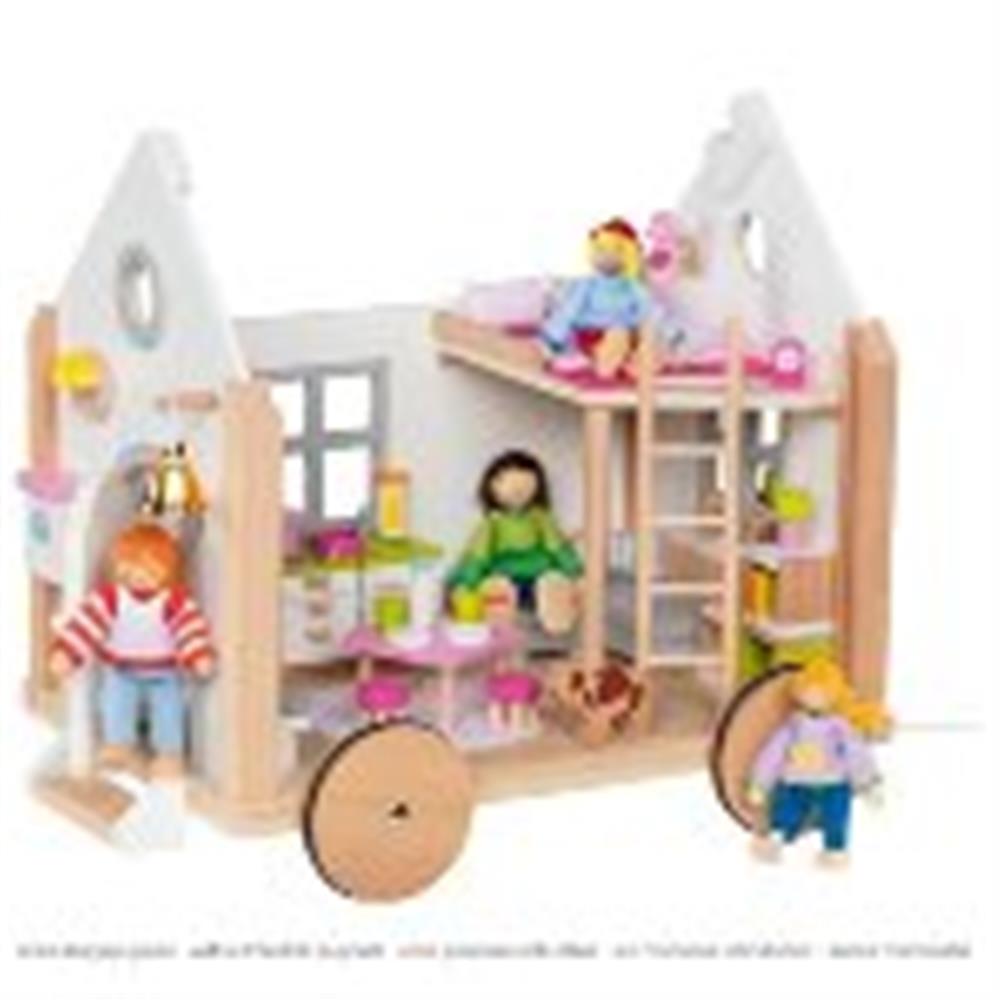 goki Puppenhaus Tiny House Hygge, Puppenstube aus Holz