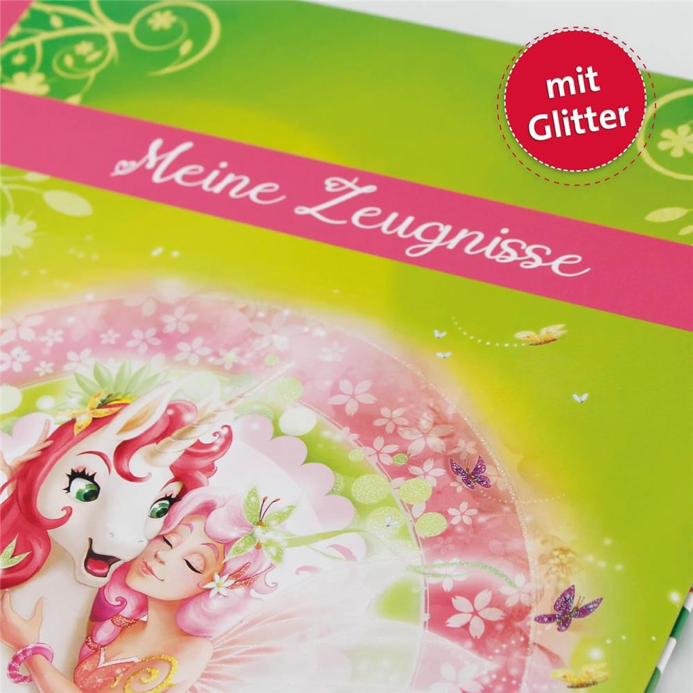 Roth Zeugnismappe Einhornglück mit Glitzereffekt, mit 10 A4 Klarsichthüllen