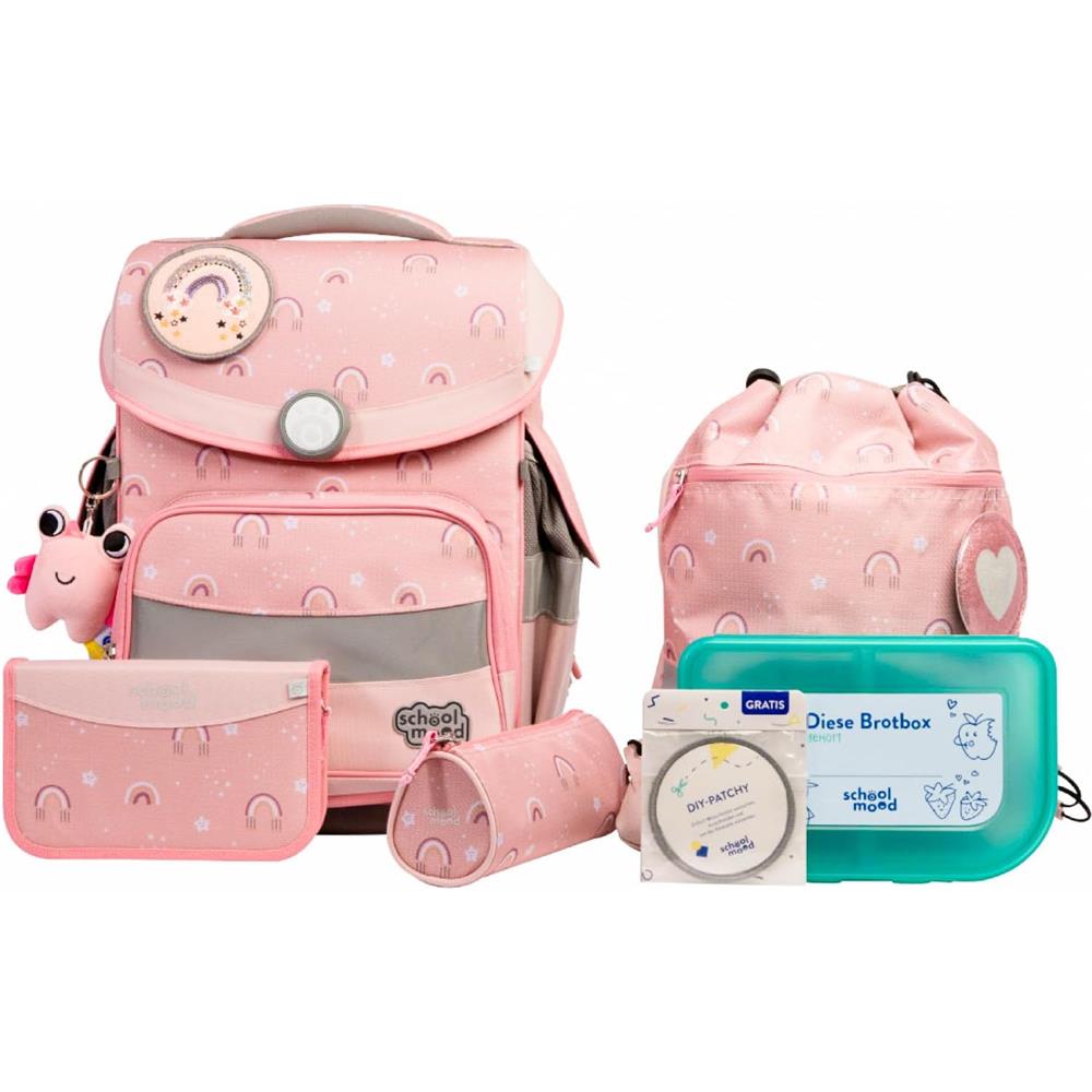 School-Mood Schulranzen Set Timeless Pro Rainbow (Regenbogen) 7-teilig