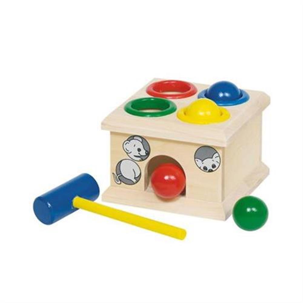 goki Klopfspiel Fang die Maus Fidu – Holzspielzeug 6-teilig, für Kinder ab 1 Jahr