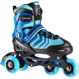 NILS EXTREME NH18192A 4in1 Inliner Schlittschuhe Rollschuhe Gr. 34-38, Schwarz-Blau, verstellbar