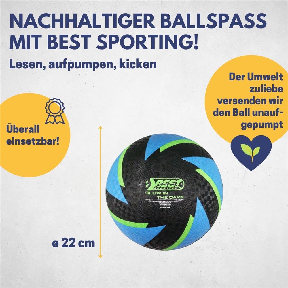 Best Sporting Barfuß Fußball Glow in the Dark Größe 5 blau/grün