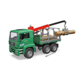 Bruder 02769 - MAN TGA Holztransport-LKW mit Ladekran und 3 Baumstämmen
