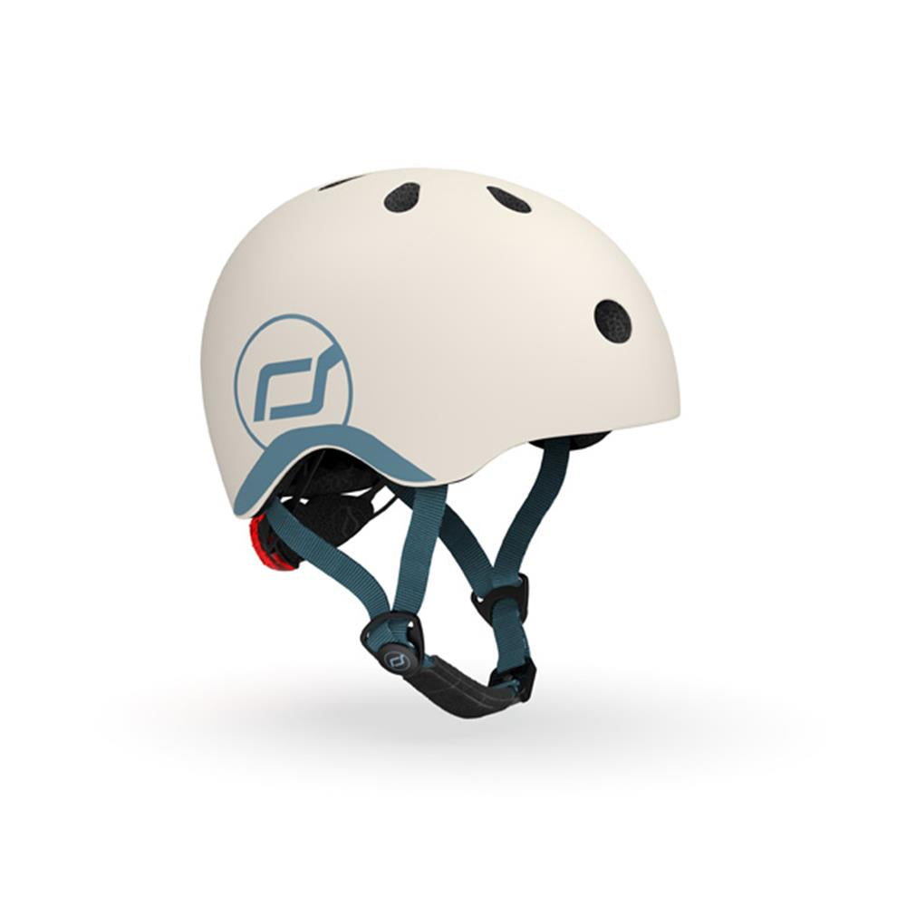 Scoot & Ride Kinderhelm Größe XXS-S (45-51 cm) ash - Schutzhelm mit LED-Licht