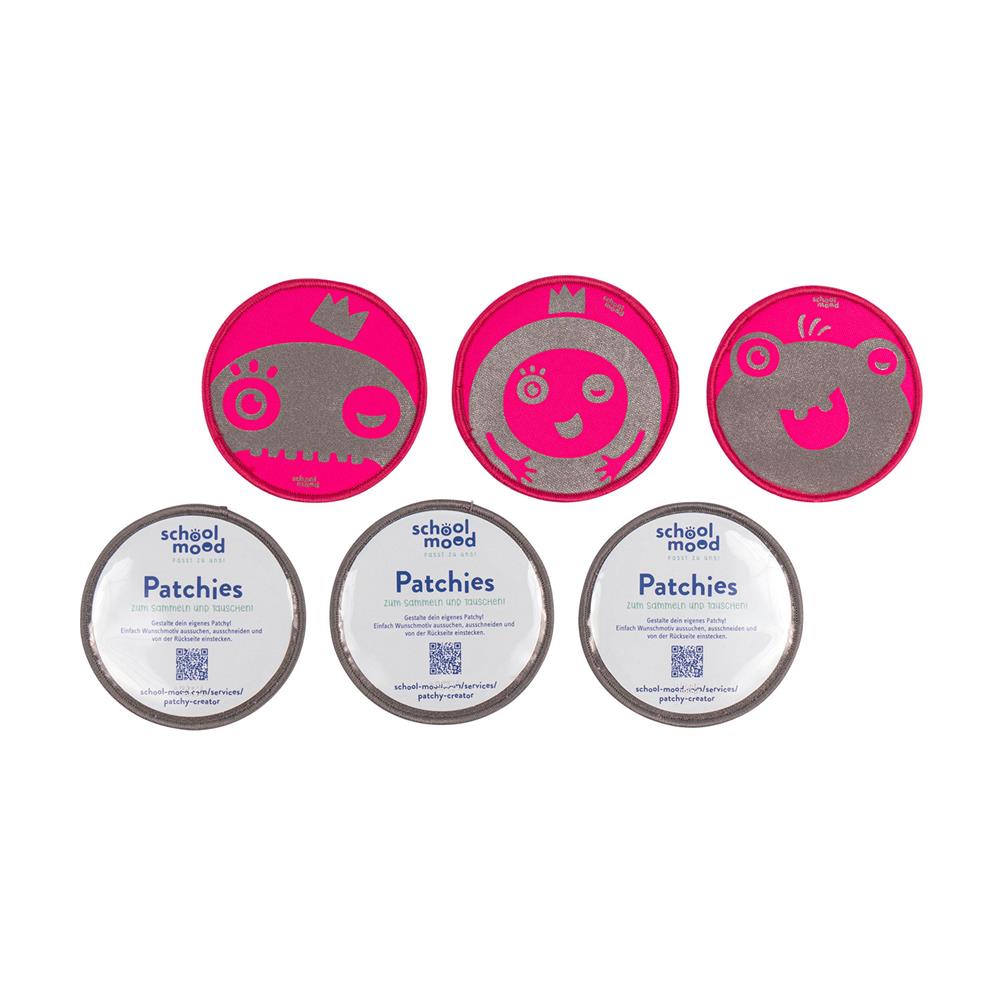 School-Mood 6er Patchy Set Pink Monsters Neon Reflektor
