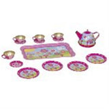goki Teeservice Funky Flowers aus Metall 14 Teile, für Kinder ab 2 Jahren