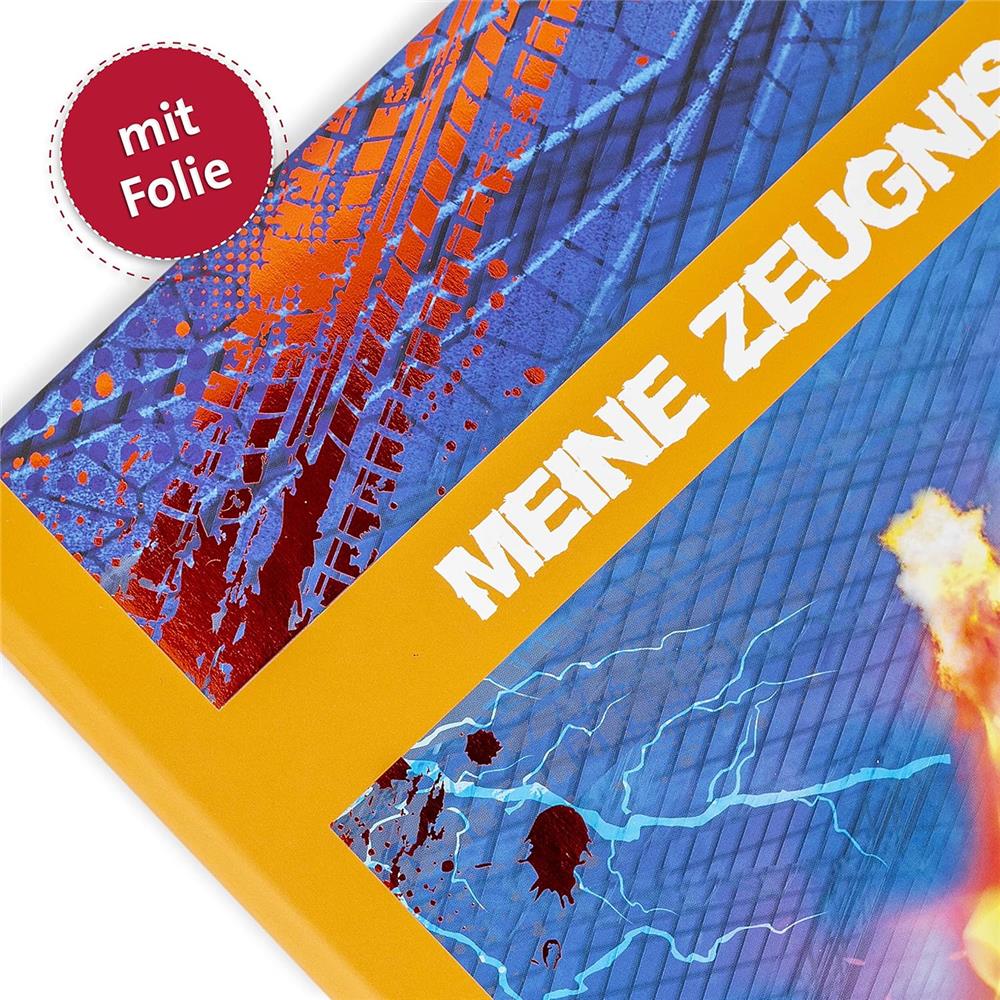Roth Zeugnismappe Monstertruck Fire mit Folie, mit 10 A4 Klarsichthüllen
