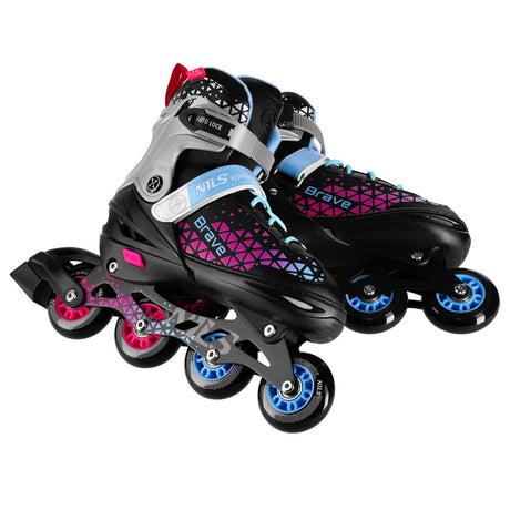 NILS EXTREME NH18190A BRAVE 2in1 Inliner Schlittschuhe Kinder Gr. 34-38, Rosa, verstellbar
