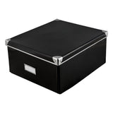 Idena Aufbewahrungsbox mit Deckel und Beschriftungsfeld, schwarz