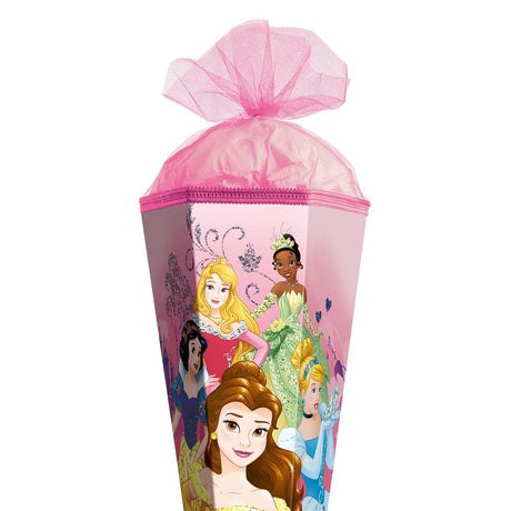 Roth Schultüte Disney Princess, 85cm, eckig, Rot(h)-Spitze, Tüllverschluss, Glitzer