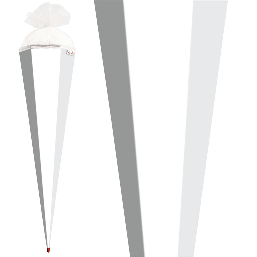 Roth Schultüte-Rohling/Basteltüte, weiß, 85cm, eckig, Rot(h)-Spitze, mit Tüllverschluss