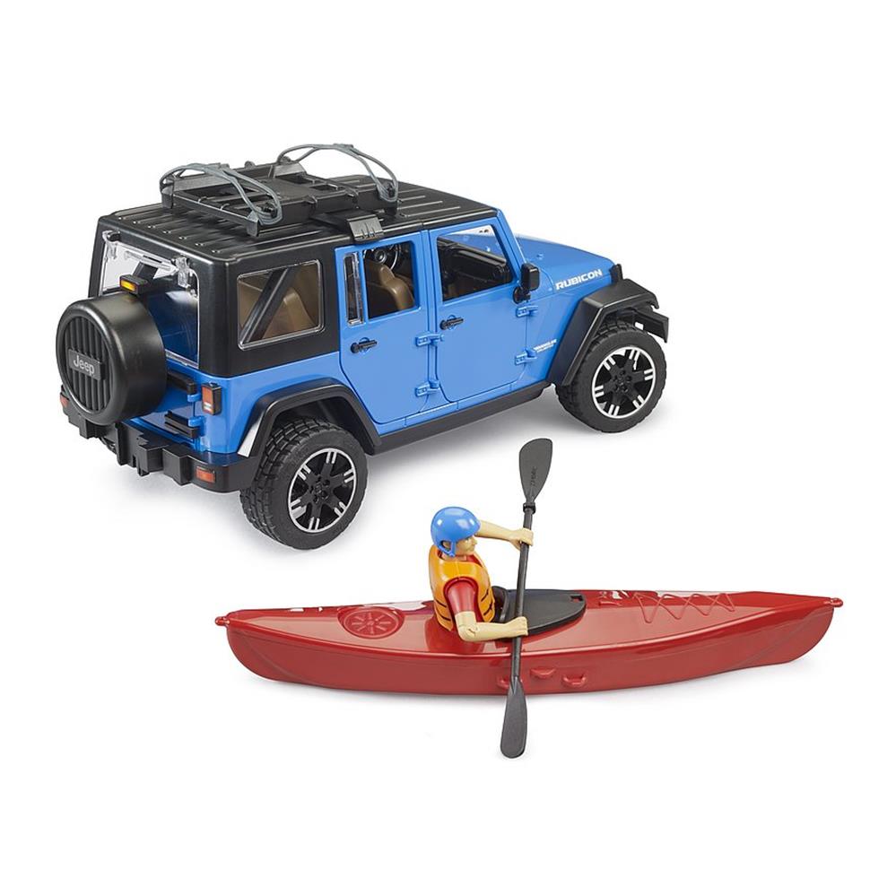 Bruder 02529 - Wrangler Rubicon Unlimited Kajak und Radfahrer